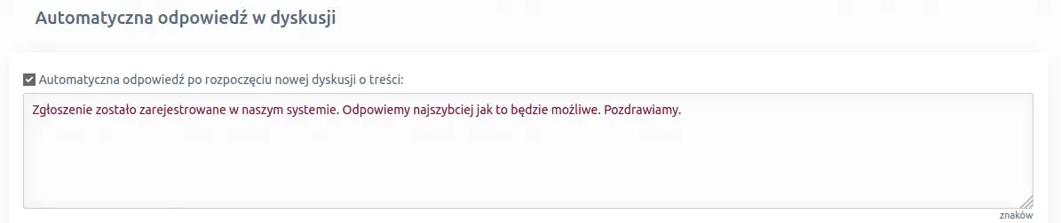 automated response in discussion