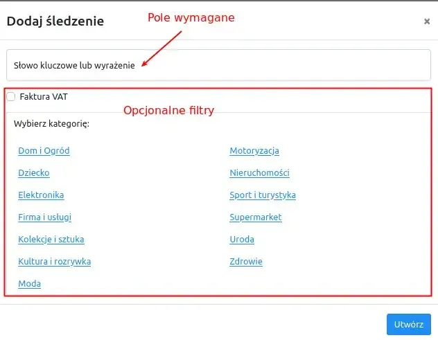 Keyword Tracking Configuration