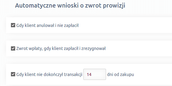 wnioski o prowizję