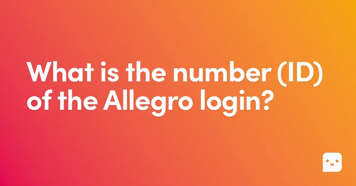 What is the number (ID) of the Allegro login?