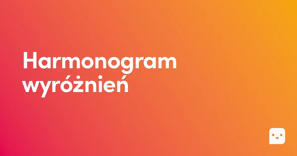 Harmonogram wyróżnień